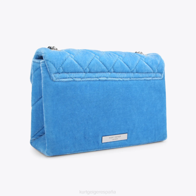 Kurt Geiger mujer london terciopelo mediano kensington 2LPR107 | bolsas azul